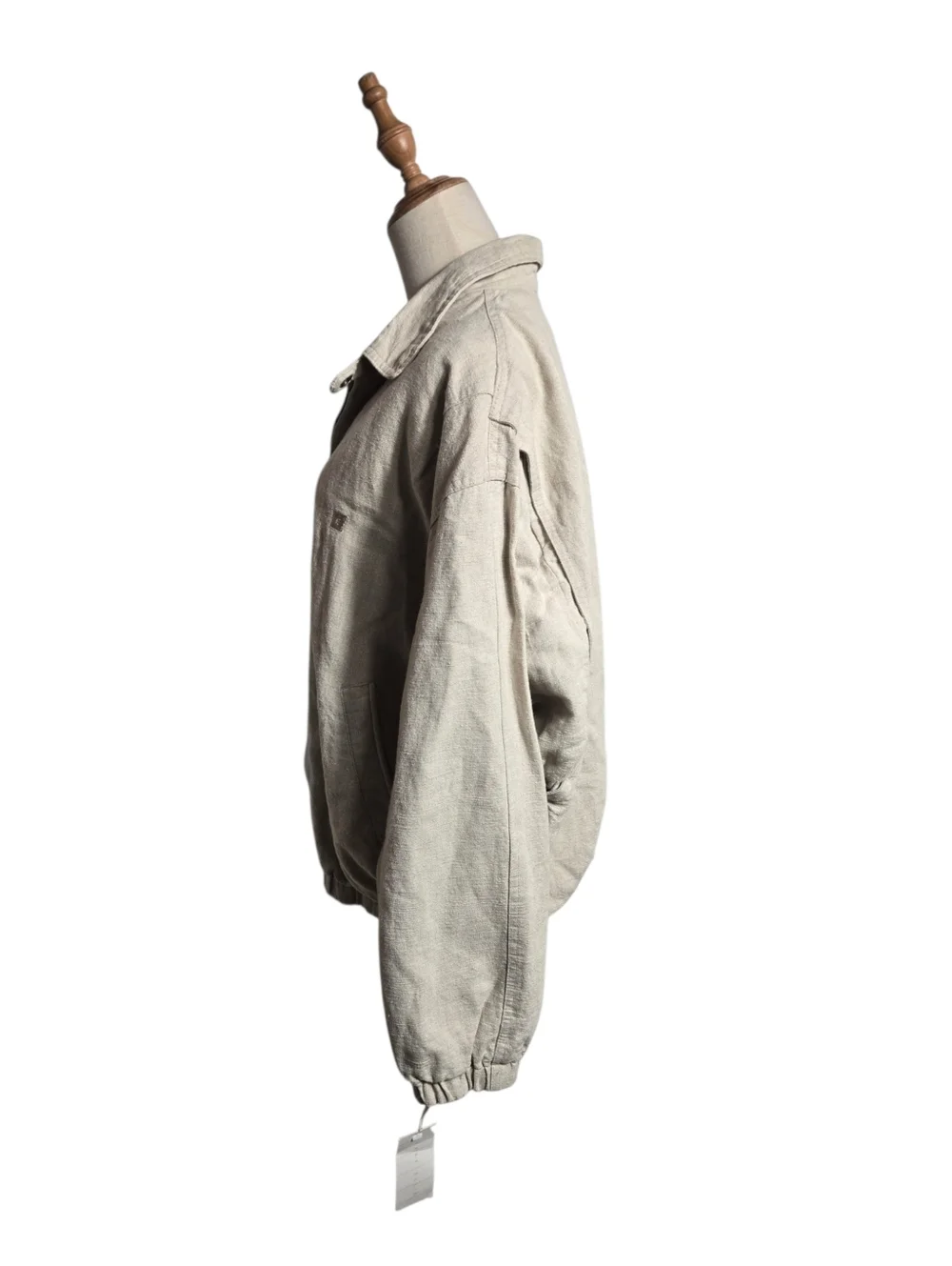 Perry Ellis Men's Linen Blend Zip-Front Jacket  Beige NWT